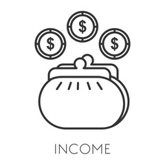 Income isolated icon, money profit growth, financial performance