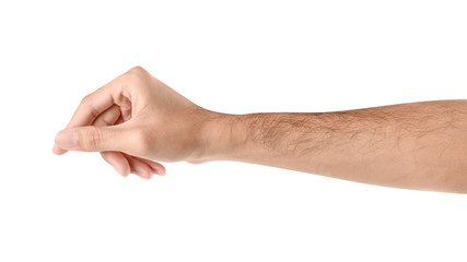 Hand hold virtual business card, credit card or blank paper