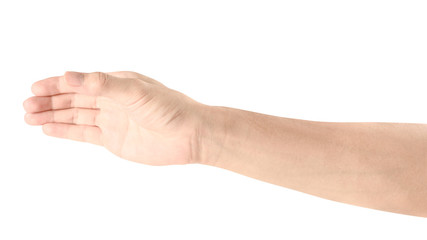 hand holding something like a bottle or can