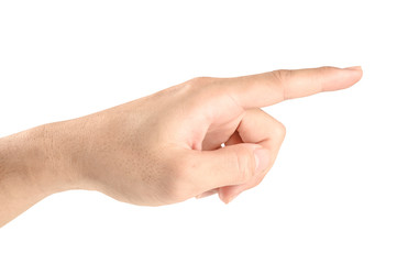 Hand touching or pointing to something