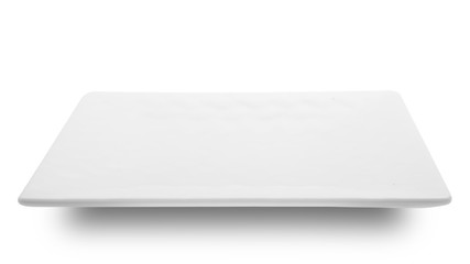 White plate isolated on white background.