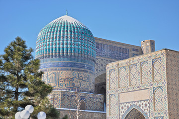 Architectural monument of Bibi Khanum. Big dome. Samarkand..