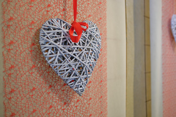 cuore bianco di vimini matrimonio