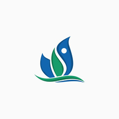 Human Leaf Growth Simplicity Icon Logo Element Design Template Vector