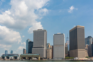 Fototapeta na wymiar Around New York Manhattan, view from East river and Harlem river