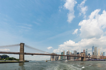 Fototapeta na wymiar Around New York Manhattan, view from East river and Harlem river