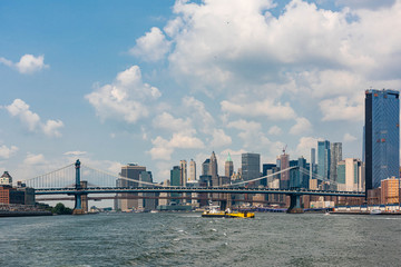 Around New York Manhattan, view from East river and Harlem river