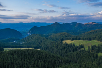 Piatra Craiului seen from a drone.