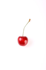 Fresh cherry on white background.Juicy summer berry close-up.