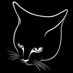 Abstract cat's muzzle black stencil