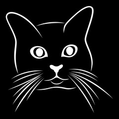 Black stencil of cute cat's muzzle