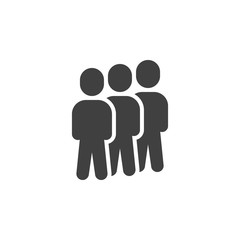 Team group vector icon. Staff filled flat sign for mobile concept and web design. Crowd of people glyph icon. Symbol, logo illustration. Vector graphics