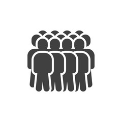 Colleagues group vector icon. Team, staff filled flat sign for mobile concept and web design. Crowd of people glyph icon. Symbol, logo illustration. Vector graphics