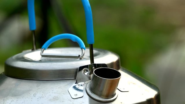 Boiling kettle at Jukdo Island camp