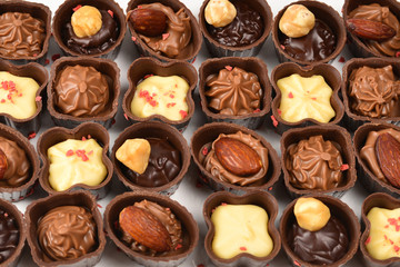 Mix of tasty chocolate candy collection.