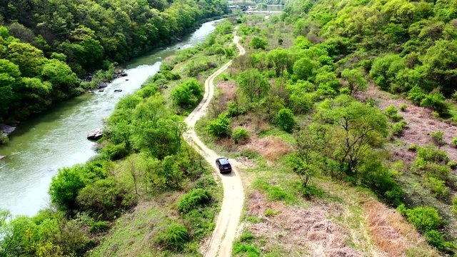Driving between the canyons on Jukdo Island