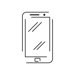 smartphone vector black linear flat style icon
