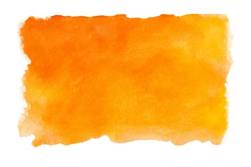 Foto op Canvas Abstract watercolor orange textured background on a white isolated background © vika33