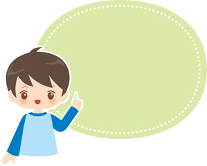 子供　吹き出し　フレーム　男の子　かわいい