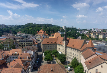 Fototapeta premium The historic roofs of Lausanne.