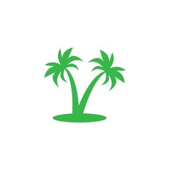 Palm tree summer logo template vector