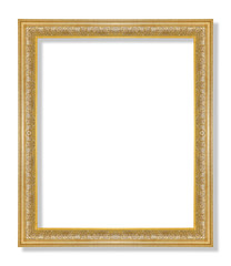 gold frame isolated on white with clipping path
