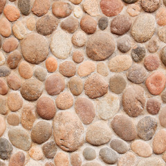 Wall round stone rock texture and seamless background