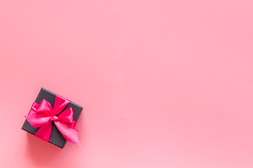 gifts on pink background top view mock up