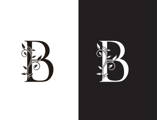 Luxury B Letter Logo, vintage floral logo icon perfect for fashion, restaurant, cafe, hotel and many company.