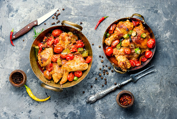 Baked chicken in vegetables