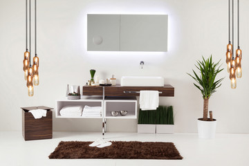 modern wall clean bathroom style and interior decorative design, modern lamp