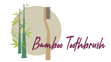  Zero waste bamboo toothbrush isolated on white background
