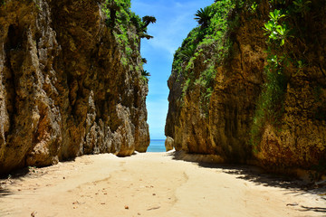 ガケの向こうに見える水平線