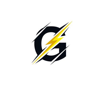 recommend clip art: Thunder G Letter icon, flash G electrical logo icon