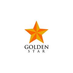 Obraz premium Golden star logo design template