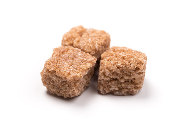 brown sugar isolated on white background. Top view.