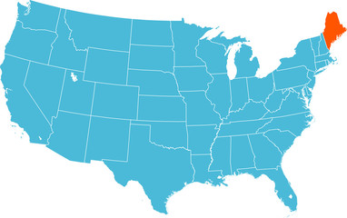 Fototapeta na wymiar map of Maine