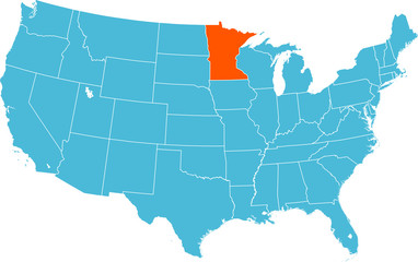 Fototapeta na wymiar map of Minnesota