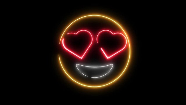 Smile in love emoticon video animation
