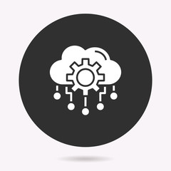 Cloud technology - vector icon. Illustration isolated. Simple pictogram.