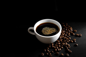 Coffee, black coffee, drip coffee, making coffee in low-light black