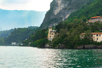 Fototapeta na wymiar Beautiful landscape on the lake Como Italy