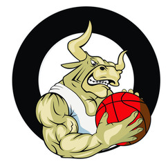 Bull Basketball team logo vector