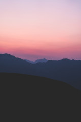 sunset in the mountains