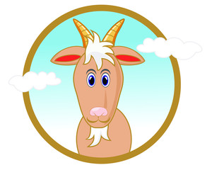 Goat cartoon character logo design vector eps format 