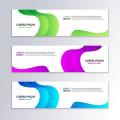 Business Banner Template, Gradient Color, Modern Layout, web header, footer, advertising