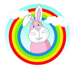 Funny rabbit cartoon logo vector eps format