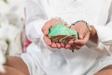 Crystal Healing Therapy with Green Chrysoprase Crystal