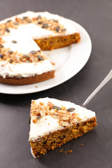 slice of pumpkin cake with spices