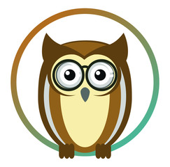 Owl character logo design vector eps format
